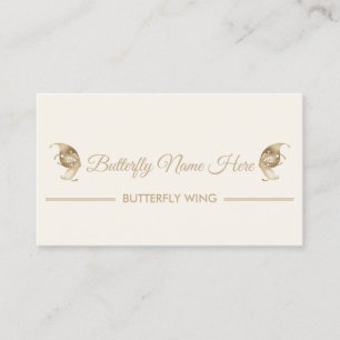 Tarjeta De Visita Purpurina Butterfly Wings Swirl Gold