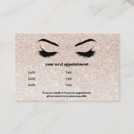 Tarjeta De Visita Purpurina champagne color rosa Browbar Eyelash Lux