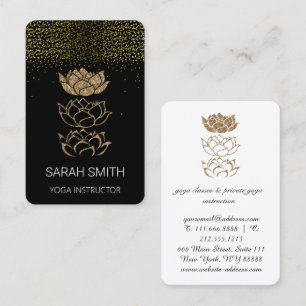 Tarjeta De Visita Purpurina de atención mental de yoga de oro de Lot