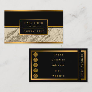 Tarjeta De Visita Purpurina de champagne de lujo Marble Personalizar