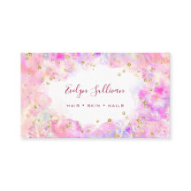 tarjeta de visita purpurina de color oro de color