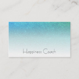 Tarjeta De Visita *~* Purpurina de degradado blanco AQUÍ TURQUESA