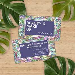 Tarjeta De Visita Purpurina de espuma de mármol opal de color irland