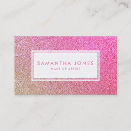 Tarjeta De Visita Purpurina de espuma de oro Artista de maquillaje d