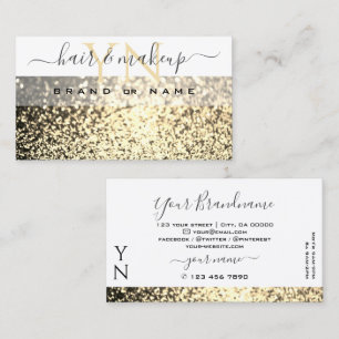 Tarjeta De Visita Purpurina de espuma de oro blanco de lujo Monogram