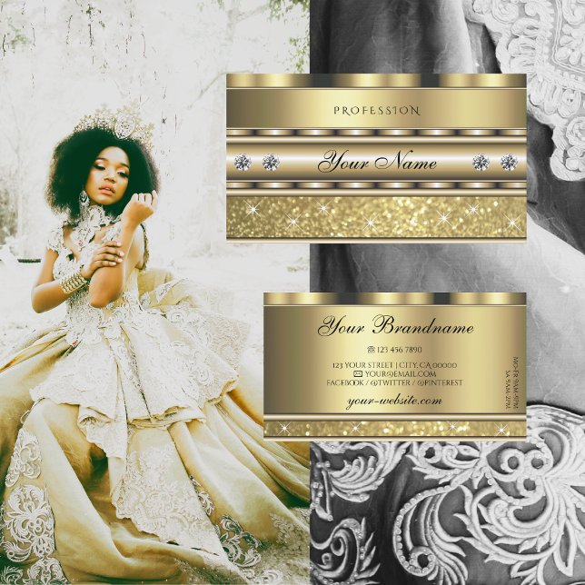 Tarjeta De Visita Purpurina de espuma de oro de lujo Diamonds (Subido por el creador)