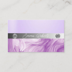 Tarjeta De Visita Purpurina de espuma de plata brillante Diamantes p