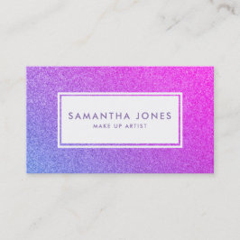 Tarjeta De Visita Purpurina De Espuma Púrpura Artista De Maquillaje 