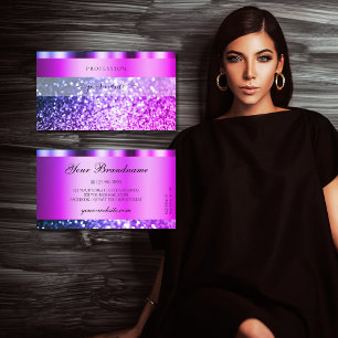 Tarjeta De Visita Purpurina De Espuma Púrpura Rosa De Ojos Flashy