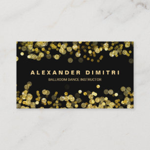 Tarjeta De Visita Purpurina de Faux Gold Confetti