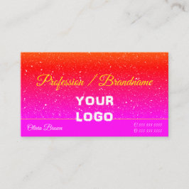 Tarjeta De Visita Purpurina de gradiente rojo rosado llamativo Sprin