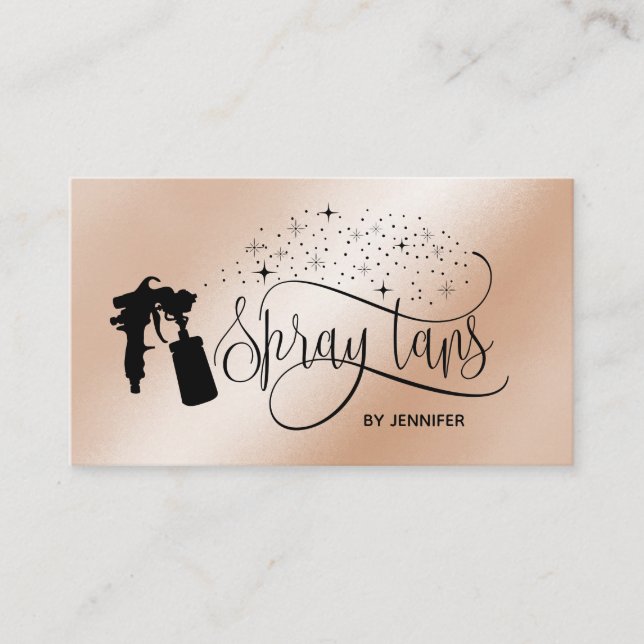 Tarjeta De Visita Purpurina de guiones de Spray tan (Anverso)