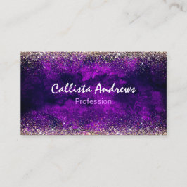Tarjeta De Visita Purpurina de imitación de oro morado oscuro