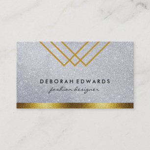 Tarjeta De Visita Purpurina de líneas geométricas con guarnecido Pur