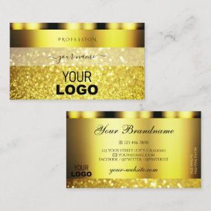 Tarjeta De Visita Purpurina de lujo con el logotipo Glamoroso