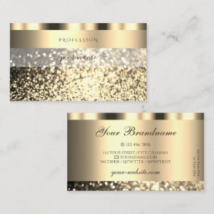 Tarjeta De Visita Purpurina de lujo de oro esparkling Shimmery Golde