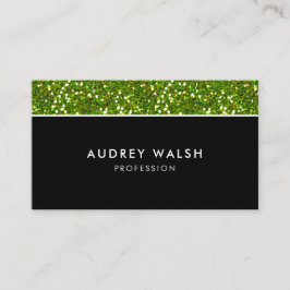 Tarjeta De Visita purpurina de lujo Glam Green