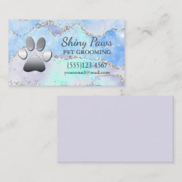 Tarjeta De Visita Purpurina de lujo Perro Paw Mascota Grooming
