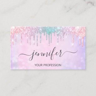 Tarjeta De Visita Purpurina de maquillaje Lash Hair Nails Holografí