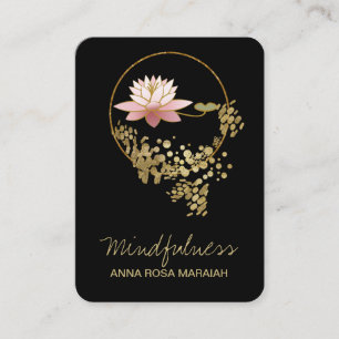 Tarjeta De Visita *~* Purpurina de mentalidad de yoga de Lotus Water