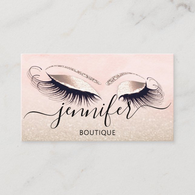 Tarjeta De Visita Purpurina de Moda de Artista con Logo Profesional (Anverso)