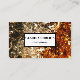 Tarjeta De Visita purpurina de moda planificador de eventos dorados