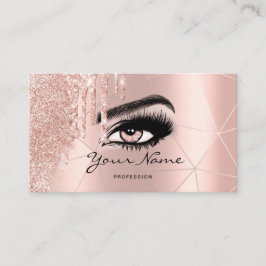Tarjeta De Visita Purpurina de moda Rosa oro Dris Geometric Modern