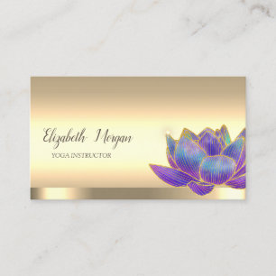 Tarjeta De Visita Purpurina de moda Violet Lotus instructor de yoga