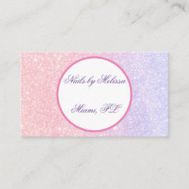Tarjeta De Visita Purpurina de nombres personalizados de color rosa