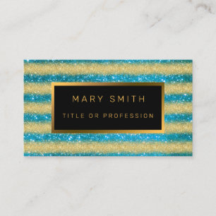 Tarjeta De Visita Purpurina de oro azul más popular de lujo