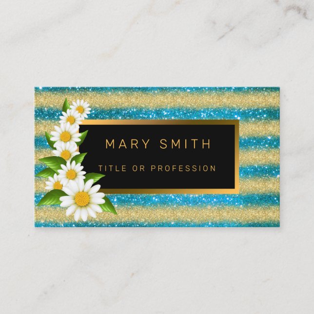 Tarjeta De Visita Purpurina de oro azul más popular de lujo (Anverso)