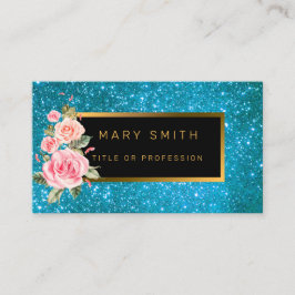 Tarjeta De Visita Purpurina de oro azul más popular de lujo