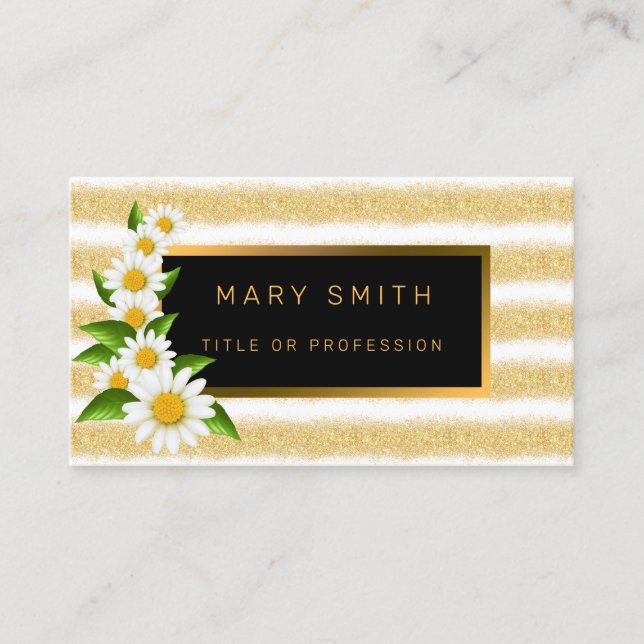 Tarjeta De Visita Purpurina de oro blanco más popular de lujo (Anverso)