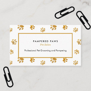 Tarjeta De Visita Purpurina de oro blanco negro pinta salon Mascota