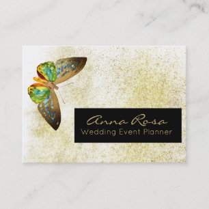 Tarjeta De Visita *~* Purpurina de oro color de agua de mariposa dor