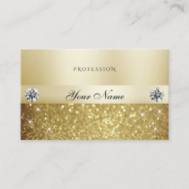 Tarjeta De Visita Purpurina de oro de lujo con diamantes modernos