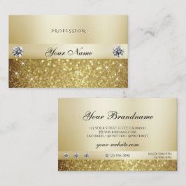 Tarjeta De Visita Purpurina de oro de lujo con diamantes modernos