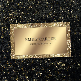 Tarjeta De Visita Purpurina de oro de lujo Faux Metallic código QR e