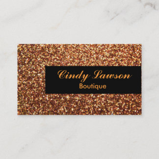 Tarjeta De Visita Purpurina de oro del glamour vintage