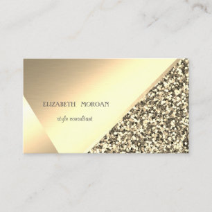 Tarjeta De Visita Purpurina de oro elegante moderno, geométrico, abs