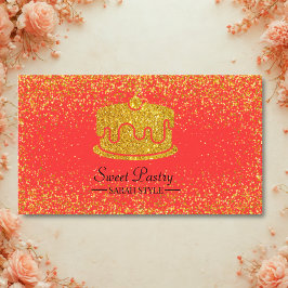 Tarjeta De Visita Purpurina de oro elegante pastelería