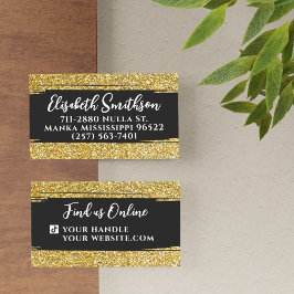 Tarjeta De Visita Purpurina de oro elegante y elegante Personalizado