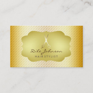 Tarjeta De Visita Purpurina de oro estilista de pelo Saloon Square B