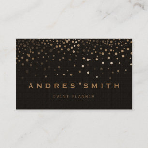 Tarjeta De Visita Purpurina de oro Faux Relieve metalizado Confetti 