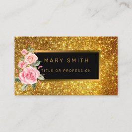 Tarjeta De Visita Purpurina de oro más popular de lujo