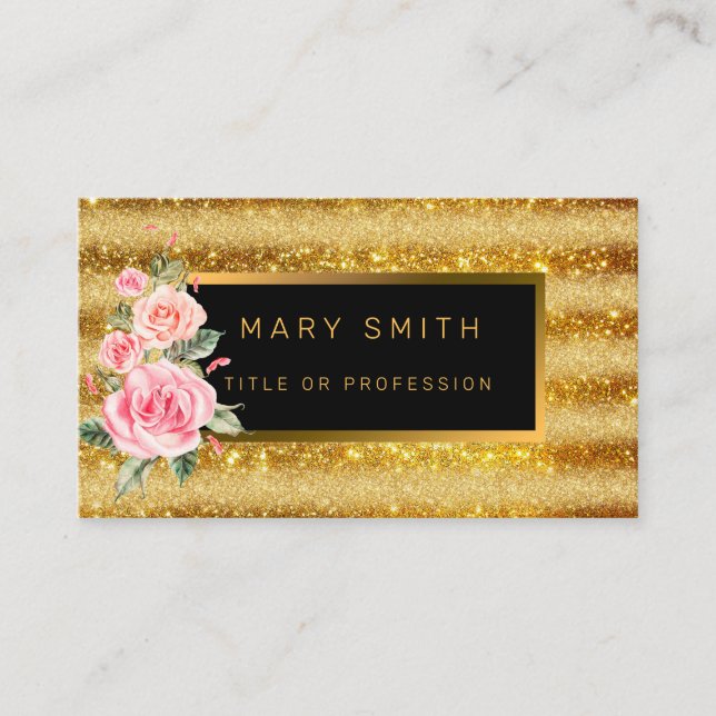 Tarjeta De Visita Purpurina de oro más popular de lujo (Anverso)