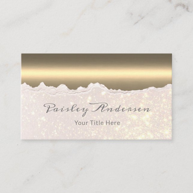Tarjeta De Visita Purpurina de oro metálico de moda (Anverso)