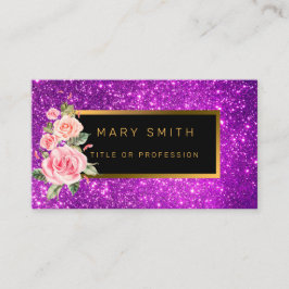 Tarjeta De Visita Purpurina de oro morado más popular de lujo