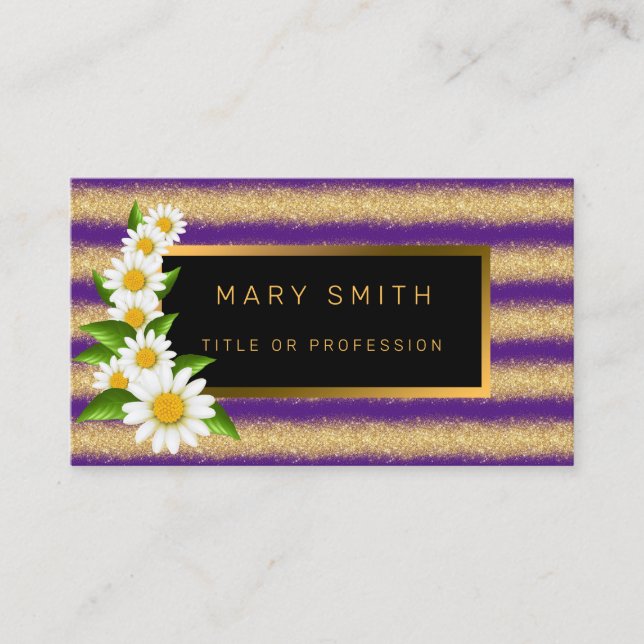 Tarjeta De Visita Purpurina de oro morado más popular de lujo (Anverso)