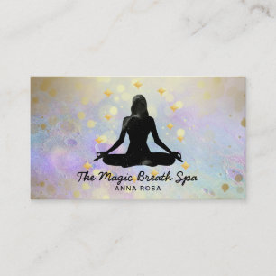 Tarjeta De Visita *~ Purpurina de oro Mujer Yoga Medición Mentitud